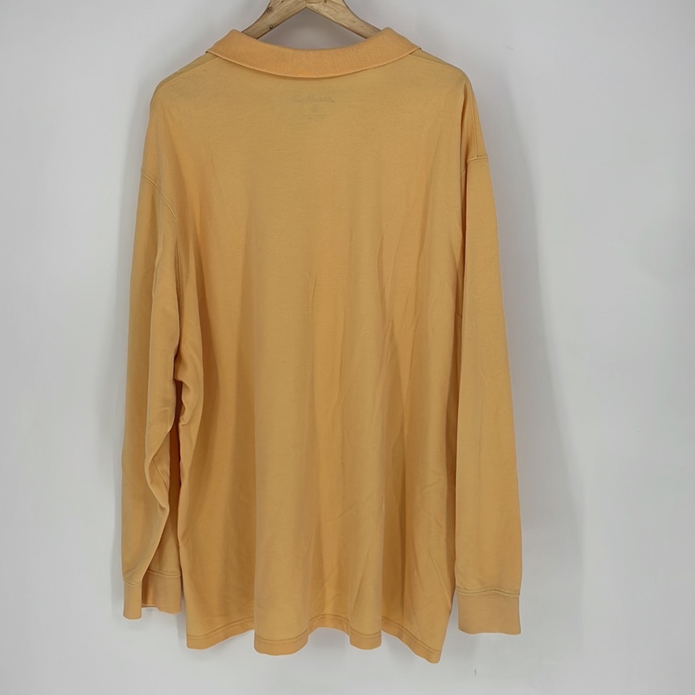 EDDIE BAUER cotton long sleeve polo shirt yellow size 3XL TALL men's - Picture 2 of 5
